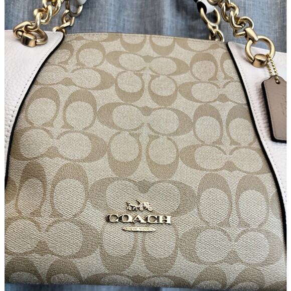 Coach Kacey Satchel Colorblock/Blocked Signature Canvas - Picture 5 of 16